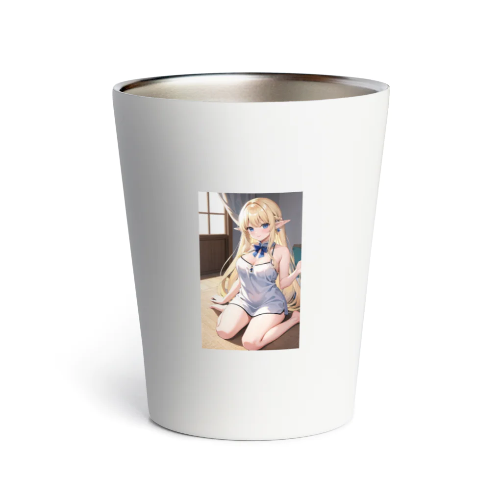 AIオリジナルイラスト　美女男子の金髪エルフ美女 Thermo Tumbler