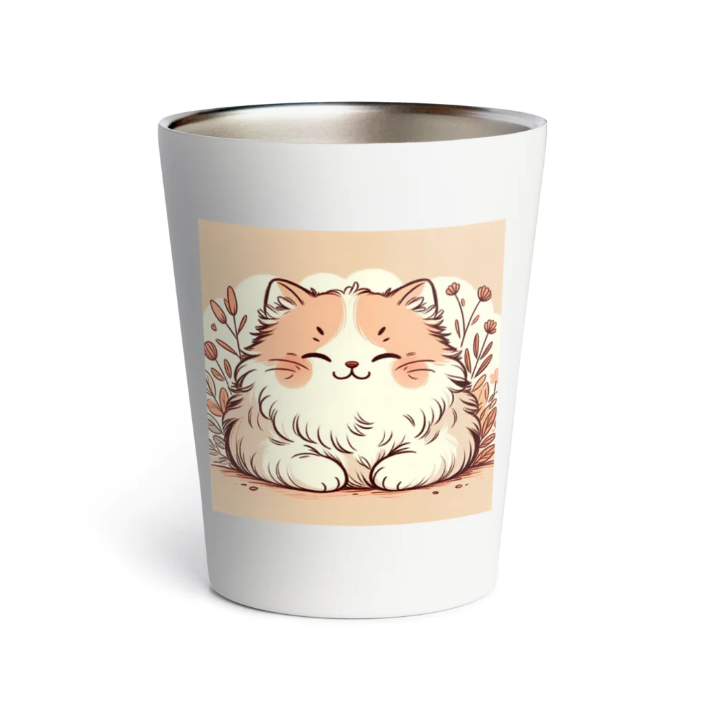 もふもふの森のほほえむねこ Thermo Tumbler