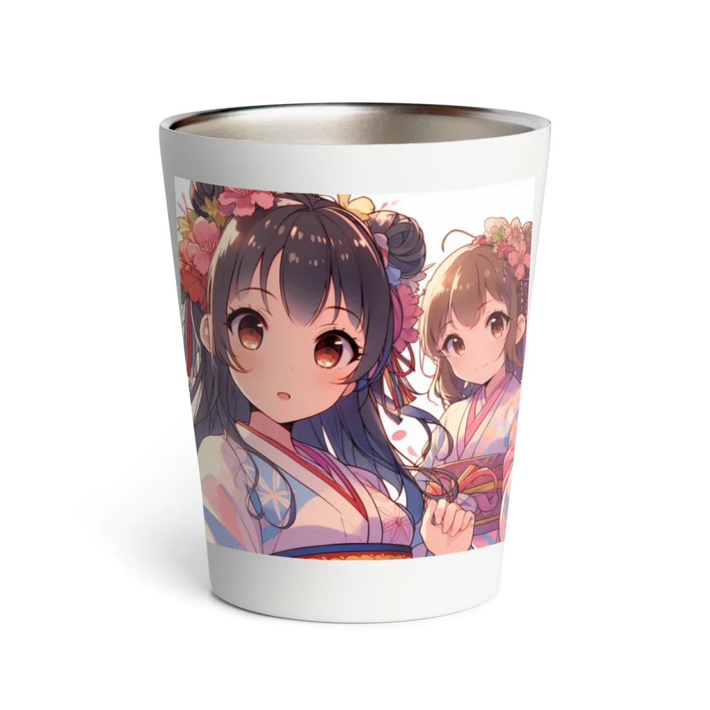 推しの美少女とアイドルの和服が似合う美人姉妹 Thermo Tumbler