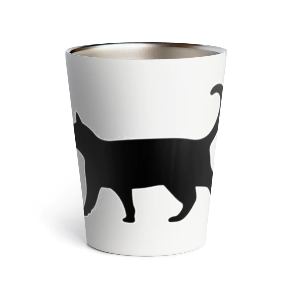 Teatime ティータイムの黒猫は見ていた　ねこ Thermo Tumbler