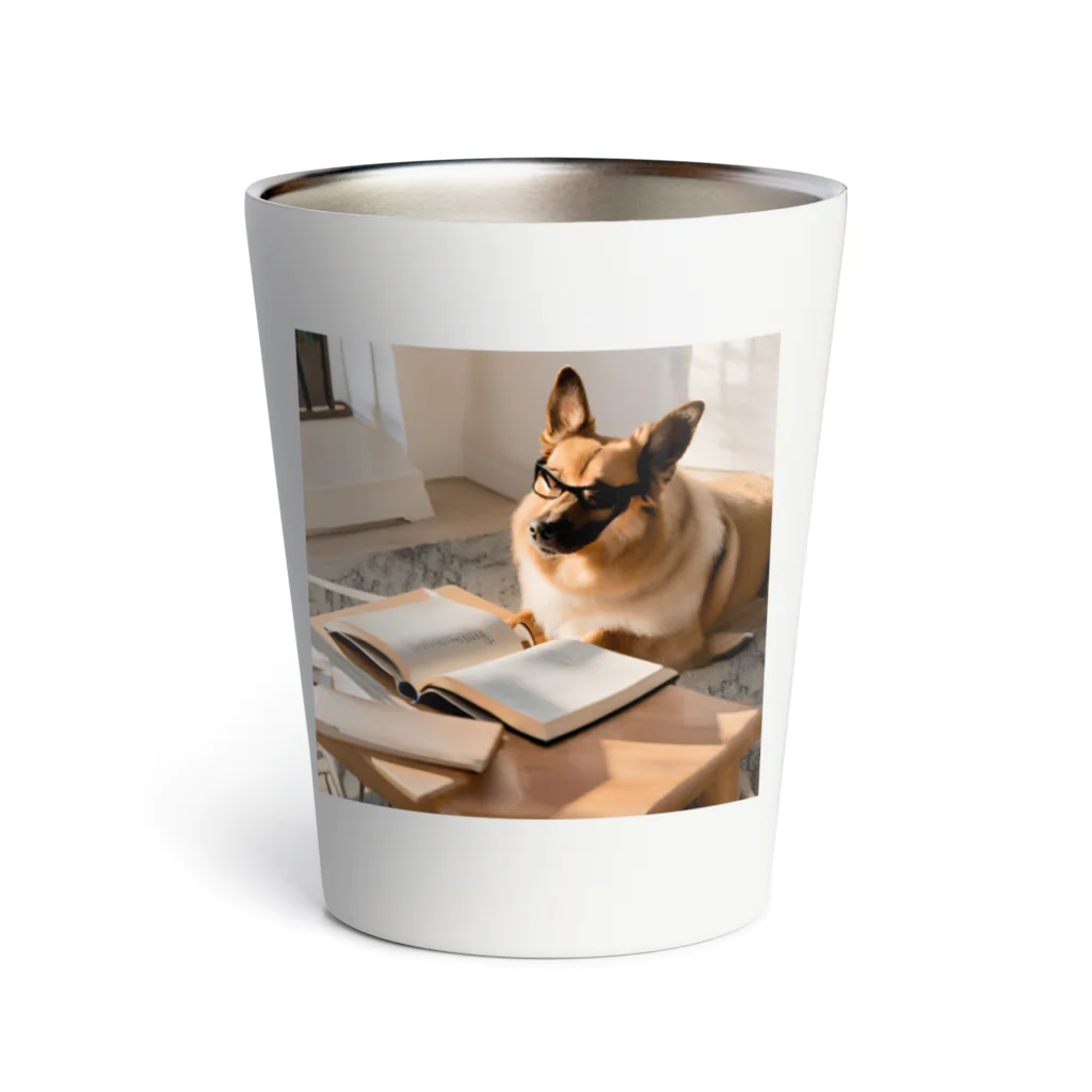 huwahuwa_nikonikoshopのインテリ犬 Thermo Tumbler