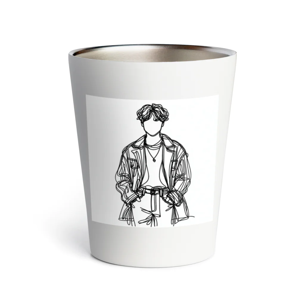 Schiele_sarieriの線画の人 Thermo Tumbler