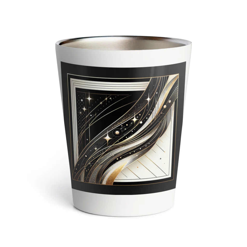 Black_White_Goldの流れ星 Thermo Tumbler