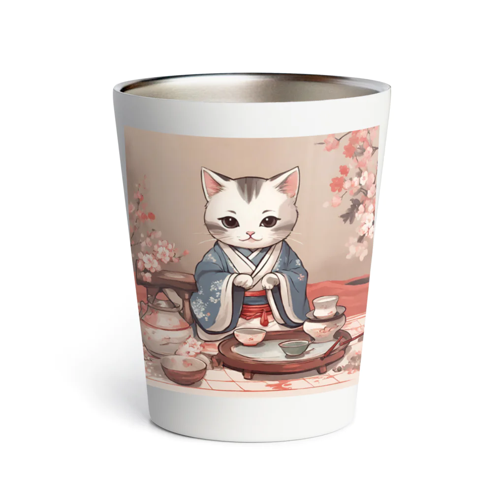 nekoグッズショップの茶道ねこカラー サーモタンブラー