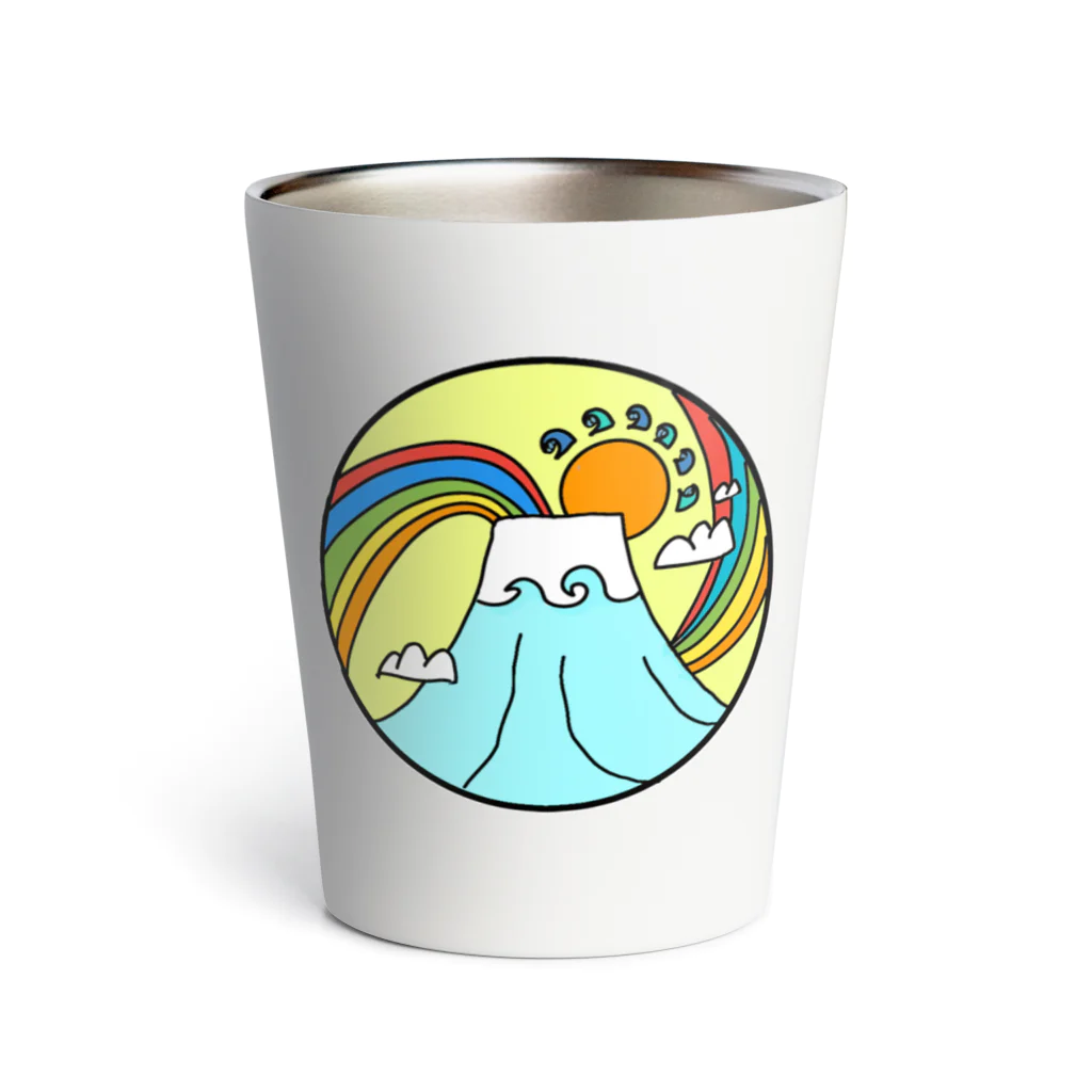 aloha_world_in_circleのjapan mount Fuji rainbow Thermo Tumbler