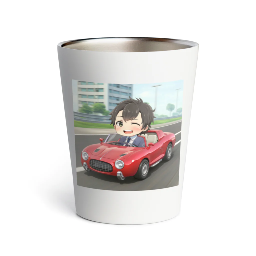 なお（ｻﾗﾘｰﾏﾝ）＠AI使って情報発信中のオープンカーでウィンク＠サラリーマン Thermo Tumbler