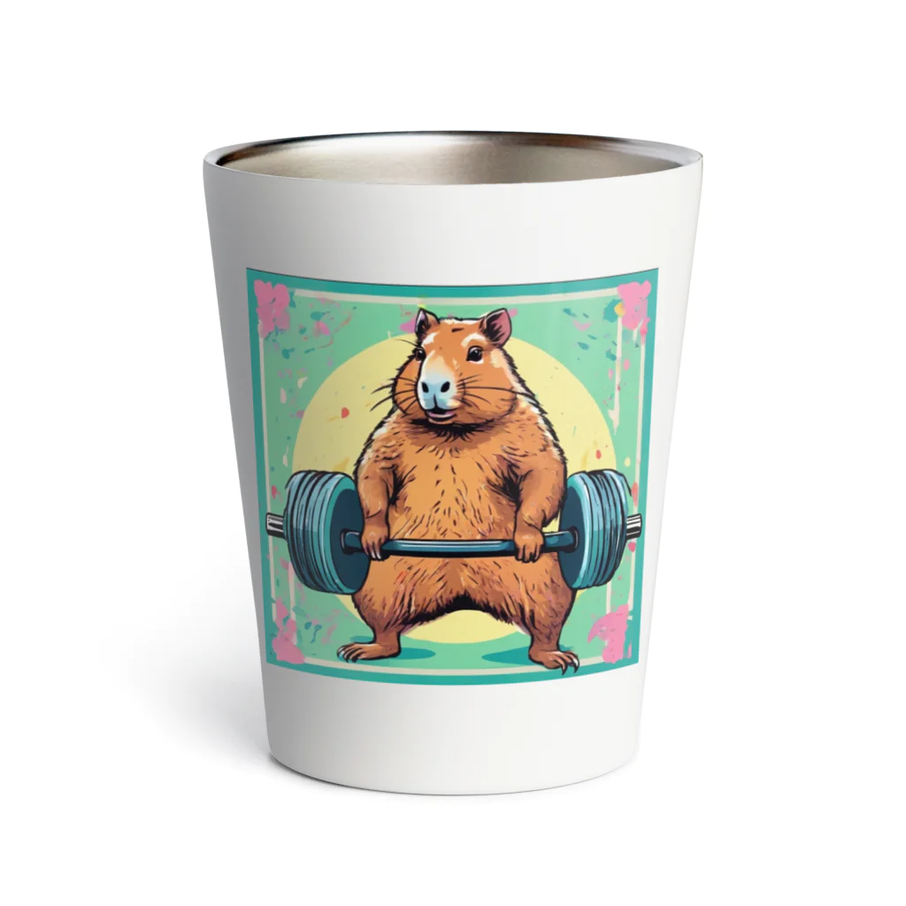 カピパーラ🐻のバーベルをしてるカピバラ♪ Thermo Tumbler