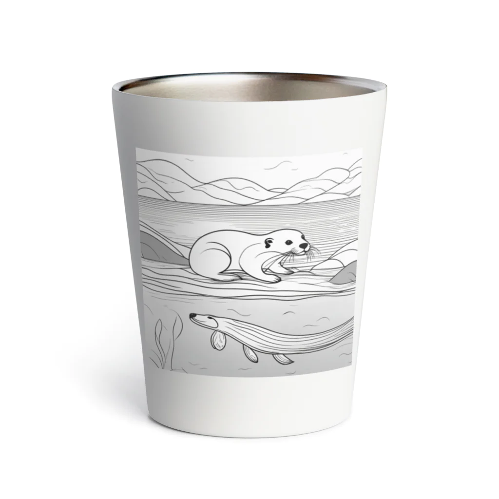 seizouのスケッチ画カワウソ Thermo Tumbler