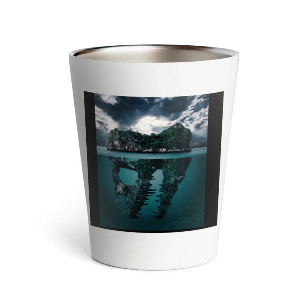 NoweのDinosaur fossils island Thermo Tumbler