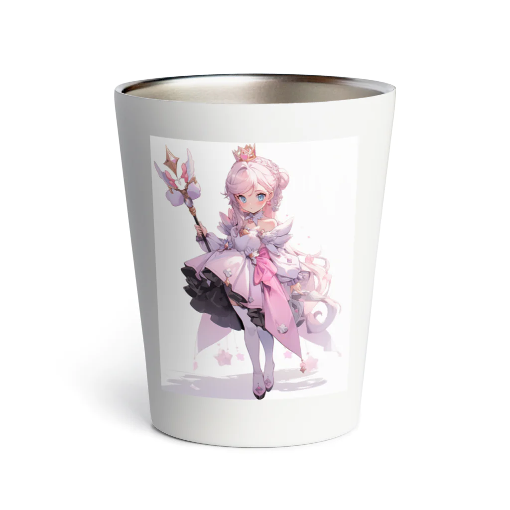 AQUAMETAVERSEのアニメ風ピンクのお姫さま　なでしこ1478 Thermo Tumbler