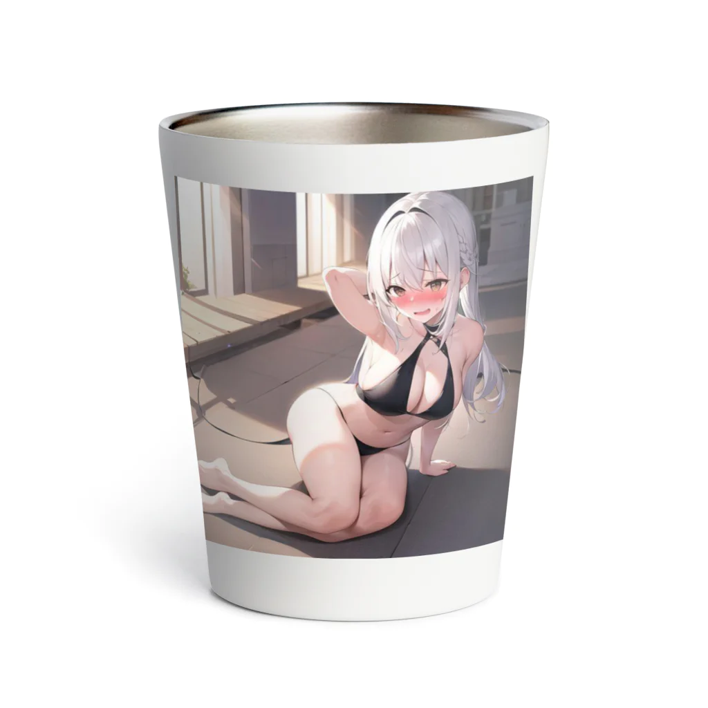 あなたに夢中の黒いビキニの女の子（銀髪Ｖｅｒ．） Thermo Tumbler