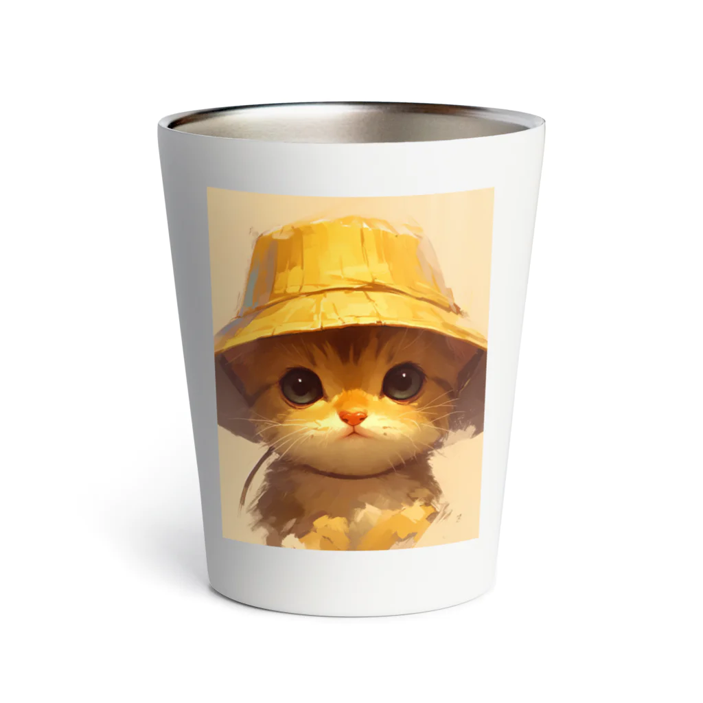 AQUAMETAVERSEの帽子をかぶった可愛い子猫 Marsa サーモタンブラー