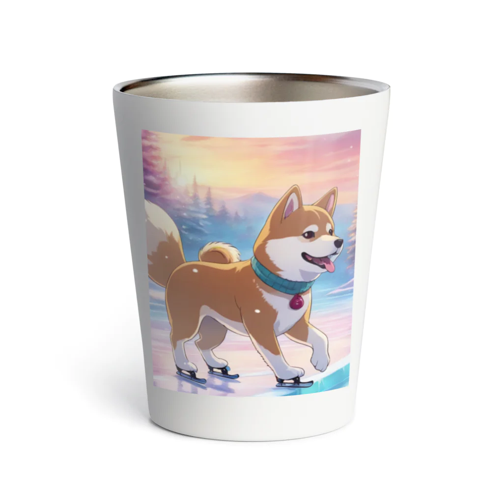 Lee17のアイススケートする柴犬 Thermo Tumbler