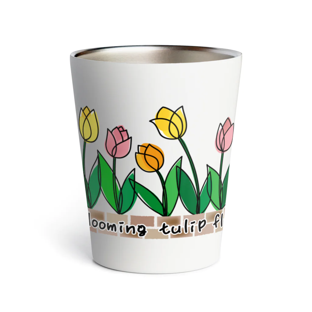 sari'sのThe blooming tulip flowers Thermo Tumbler