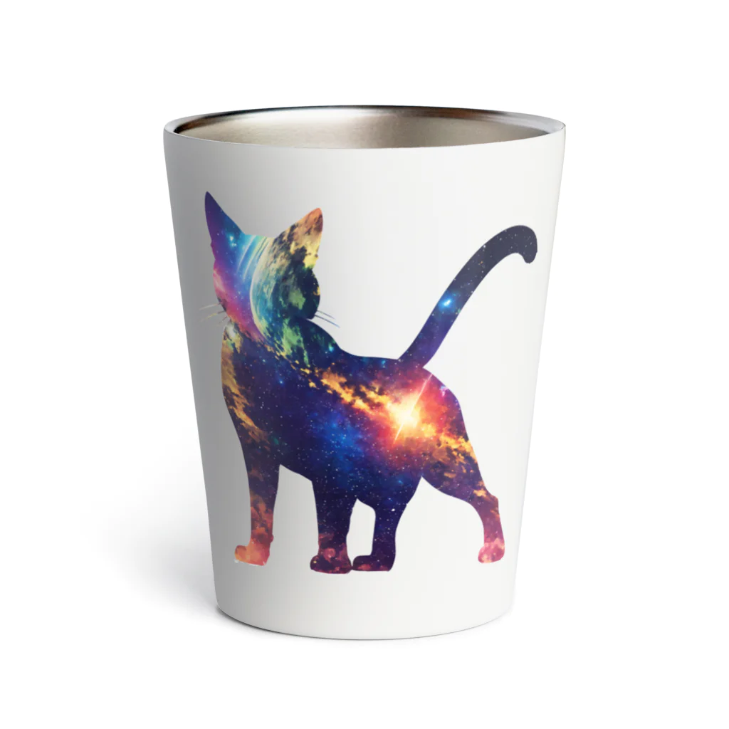 猫との風景の宇宙と猫001 Thermo Tumbler