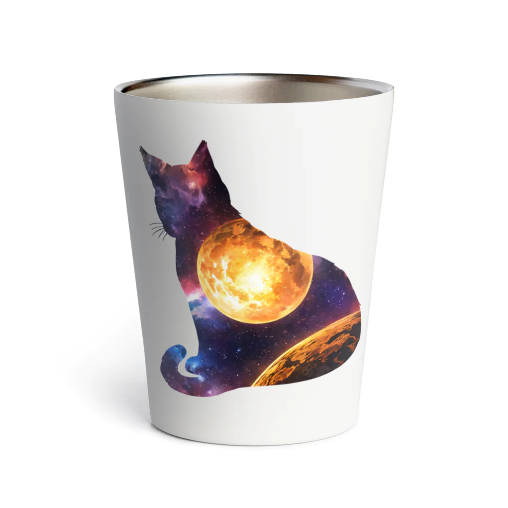 猫との風景の宇宙と猫002 Thermo Tumbler