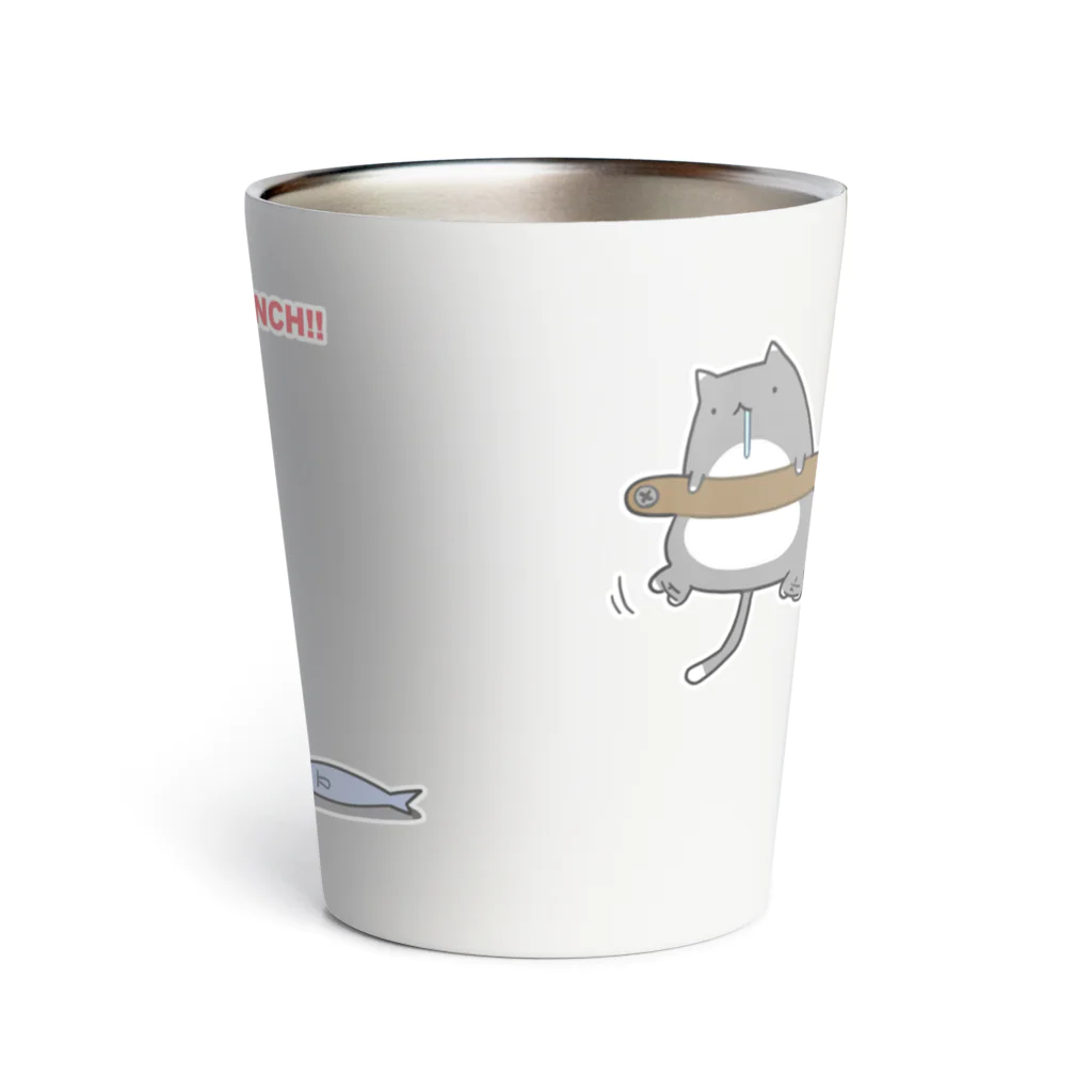 うさやの磔の刑の最中に魚を見つけた猫 Thermo Tumbler