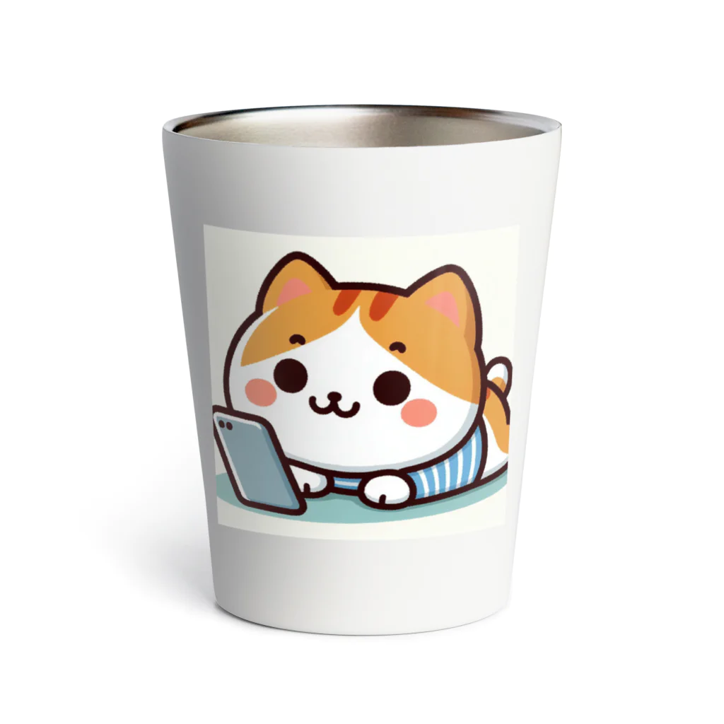 ロボなねこちゃんのスマホ中毒だにゃあ Thermo Tumbler