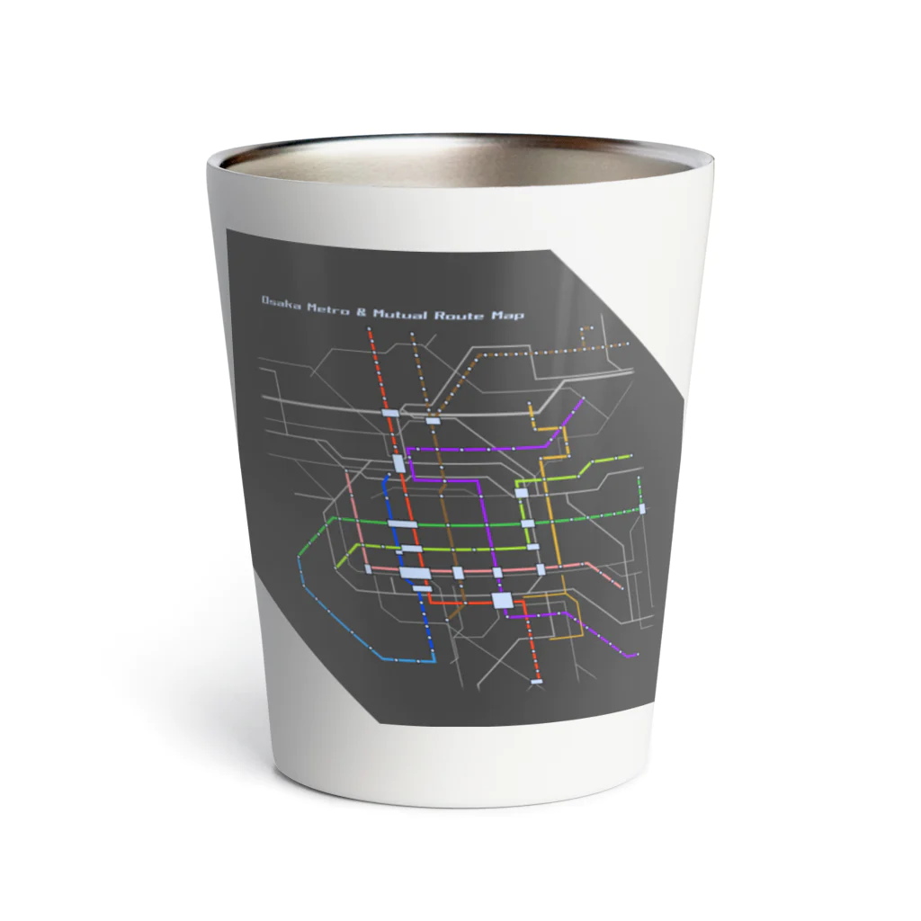 あわ＠鉄道・ゲームチャンネルショップのOsaka Metro 相互乗り入れ先路線図 Thermo Tumbler