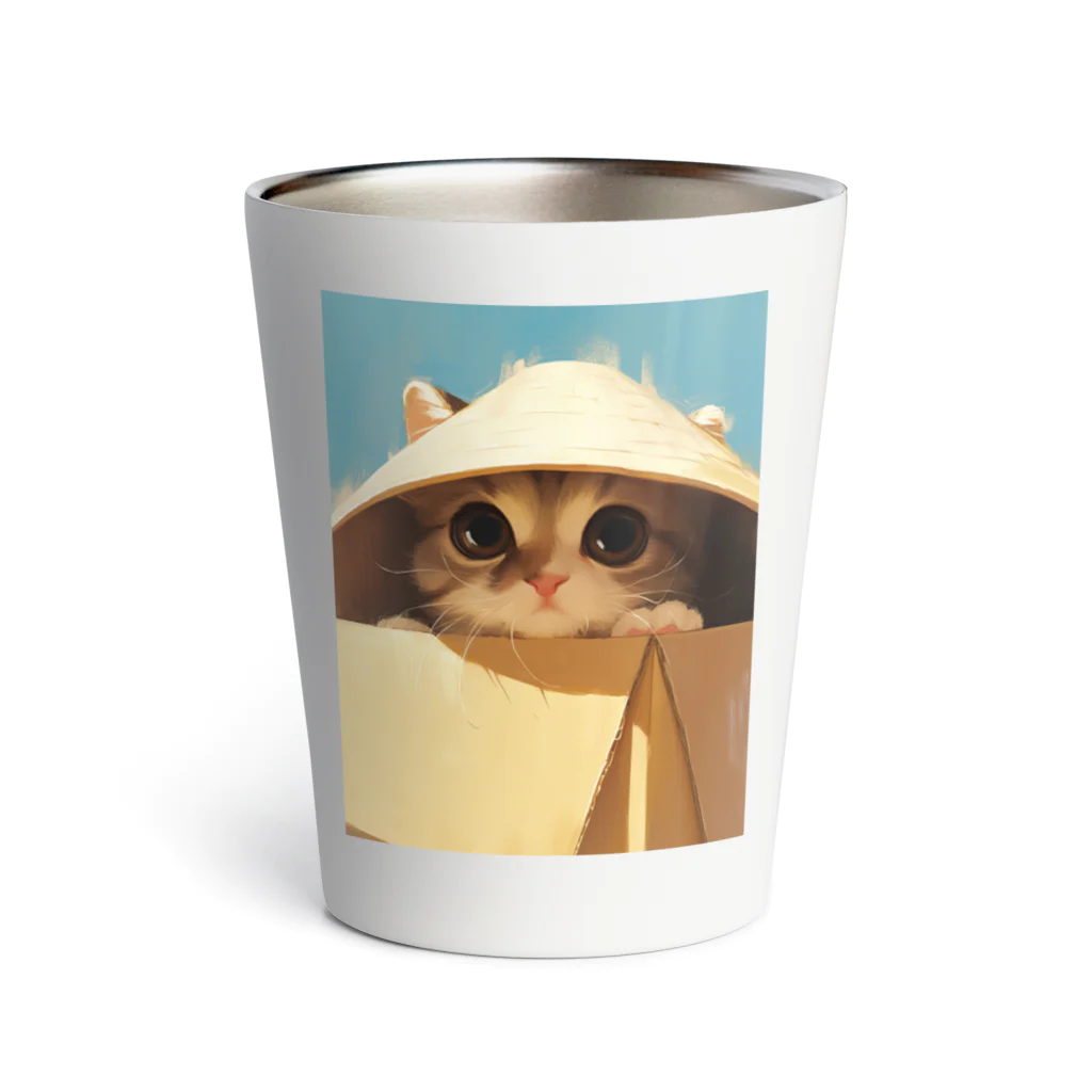 AQUAMETAVERSEの箱からのぞいている子猫　ラフルール　1859 Thermo Tumbler