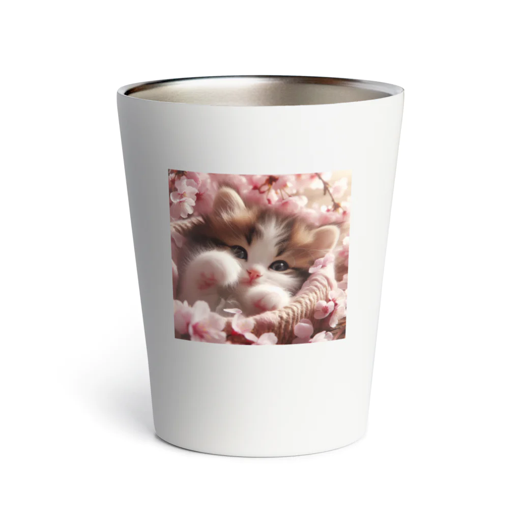 Chimetimeの桜と子猫 Thermo Tumbler