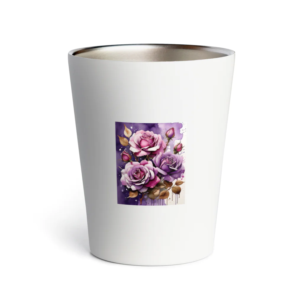 AQUAMETAVERSEのバラードのような薔薇の花　BLUE PLUM  691 Thermo Tumbler