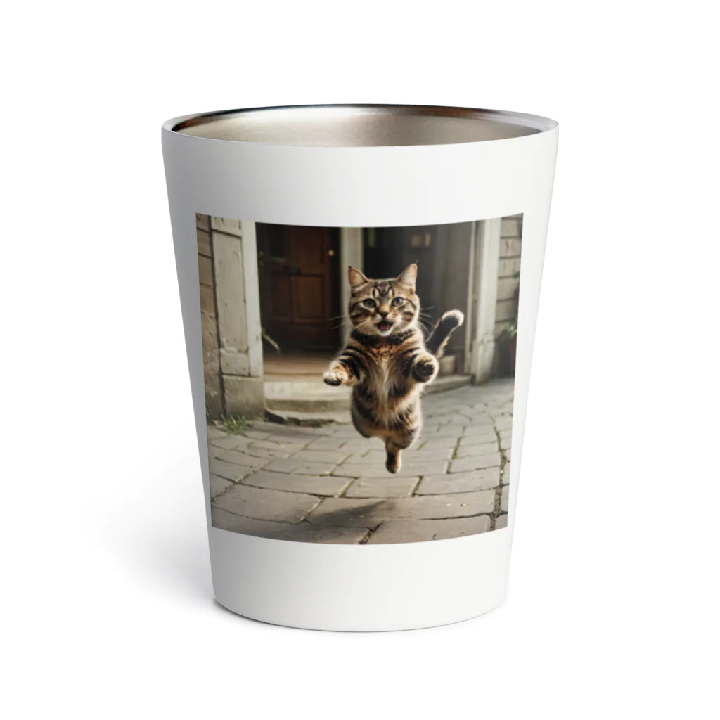 Suminekoのジャンプする猫さん Thermo Tumbler