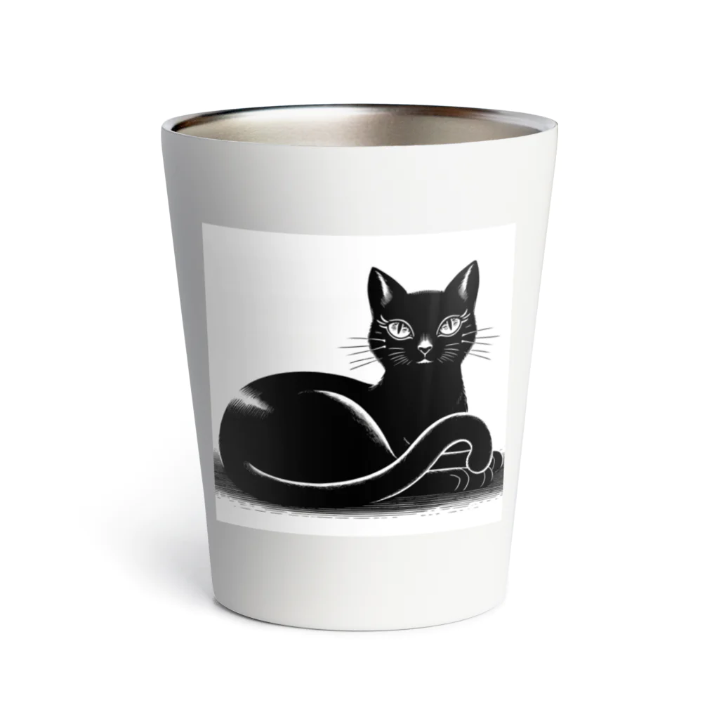 MONOQLO-no-SEKAIの黒猫の誘惑 Thermo Tumbler