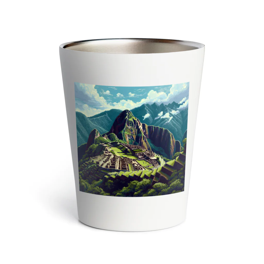 Pixel Art Goodsのマチュピチュ遺跡（pixel art） Thermo Tumbler