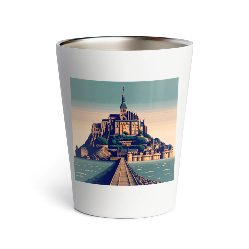 Pixel Art Goodsのモン・サン・ミシェル（pixel art） Thermo Tumbler