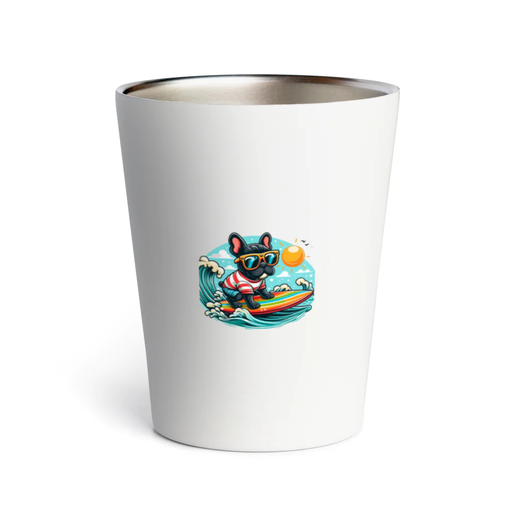 Surfing Dogの波乗りフレンチブルドッグ Thermo Tumbler