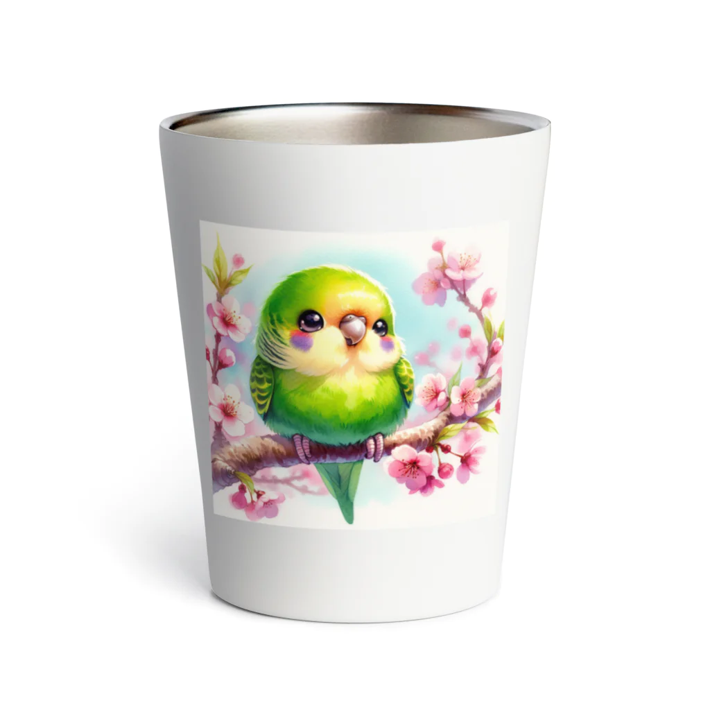 ぷっくりショップのオカメインコのひととき Thermo Tumbler