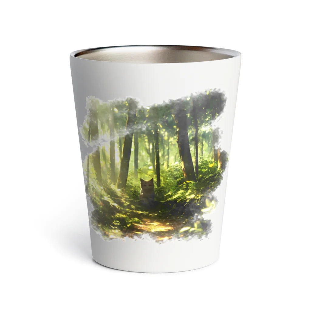 猫との風景の風景_森と猫014 Thermo Tumbler