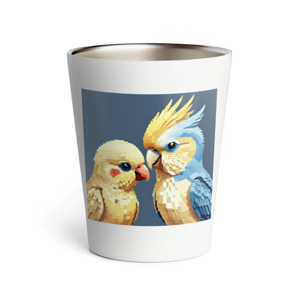 インコグッズのオカメインコとセキセイインコ Thermo Tumbler