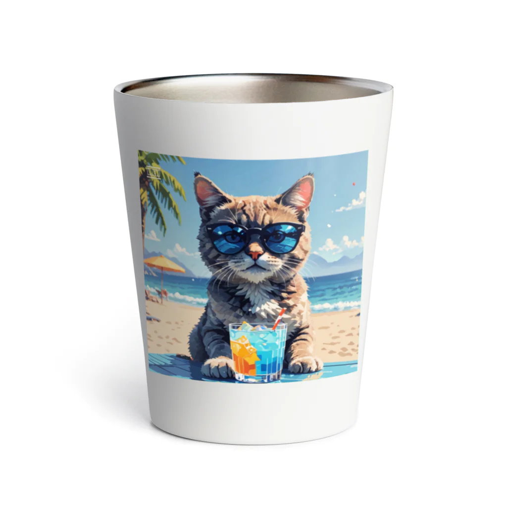 メロンパン猫のイケ猫と過ごす夏 Thermo Tumbler