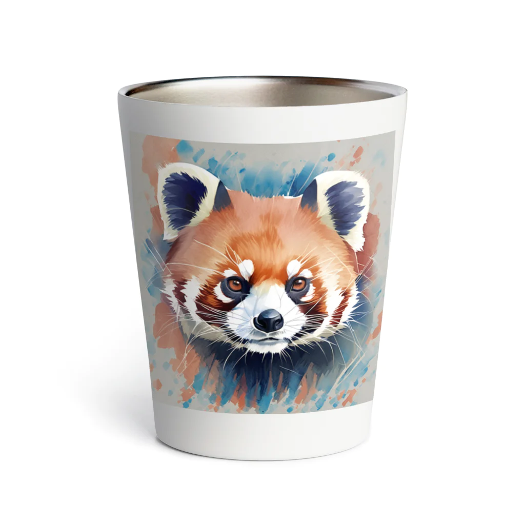 WithRedPandaの水彩風レッサーパンダ Thermo Tumbler