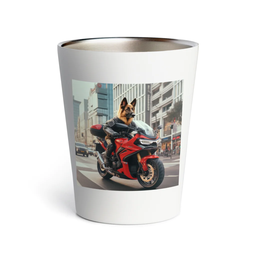 the blue seasonの街角の犬ライダー Thermo Tumbler