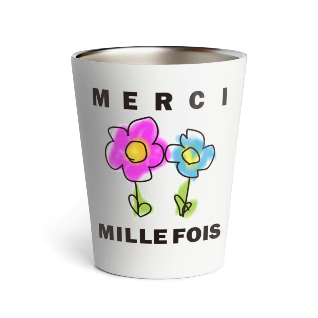 ICHIGO-ICHIÉ-1999のMERCI MILLE FOIS【めっちゃありがとう】フランス語でアピールする Thermo Tumbler