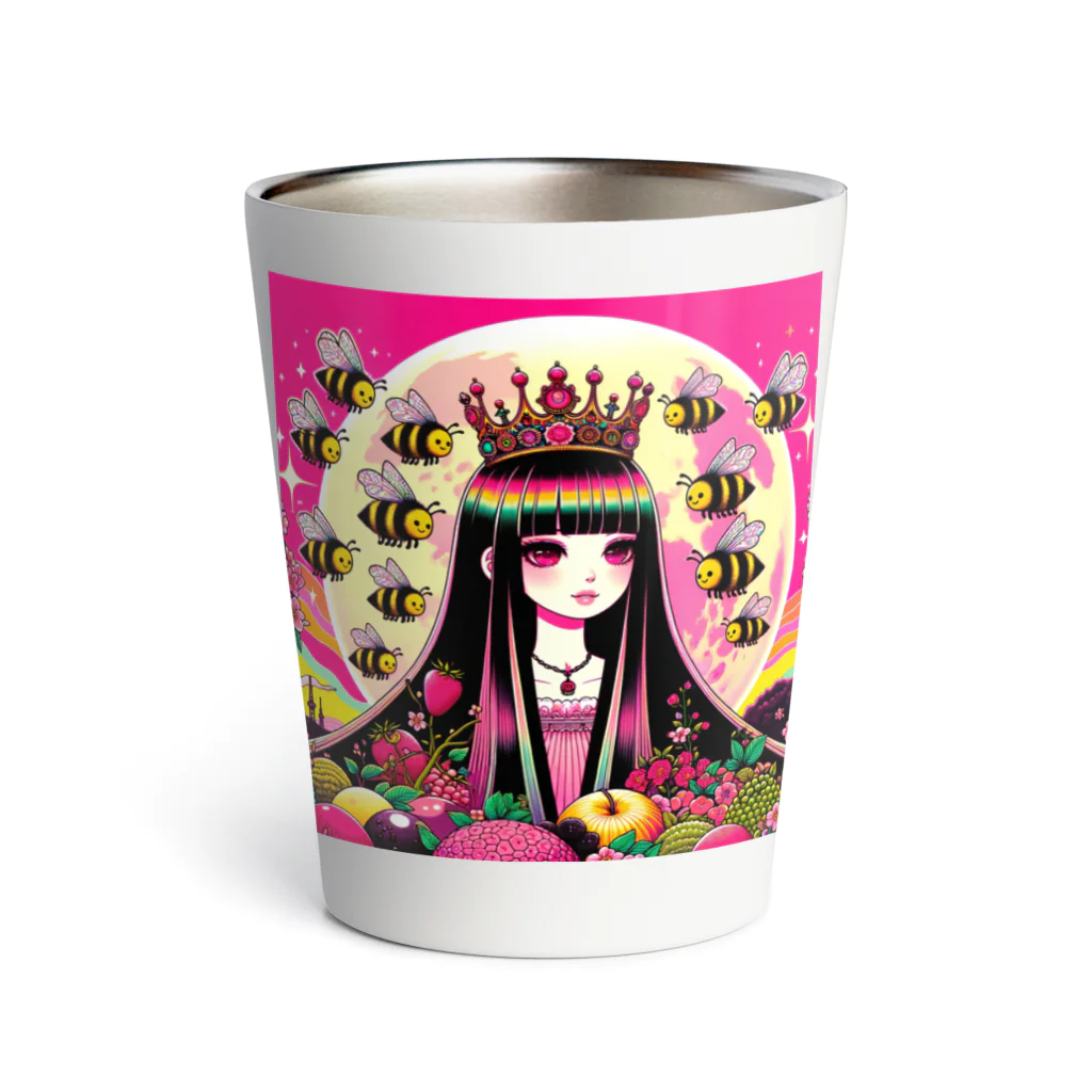 トトベス(T∴B∴M∴)🕊️の🐝ピンクムーンとミツバチと〈III女帝〉👸🏻 Thermo Tumbler