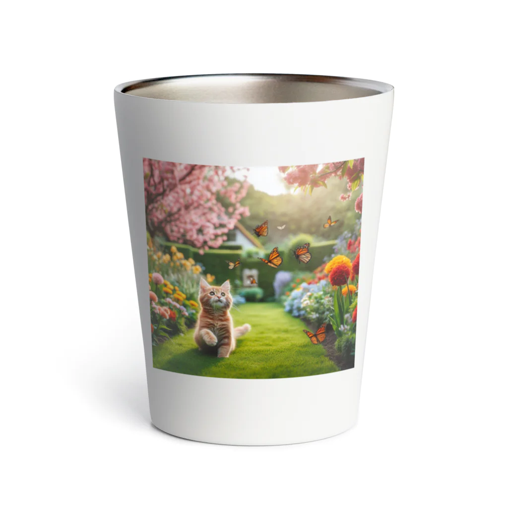 JAMnano1837の猫 in 花園 Thermo Tumbler