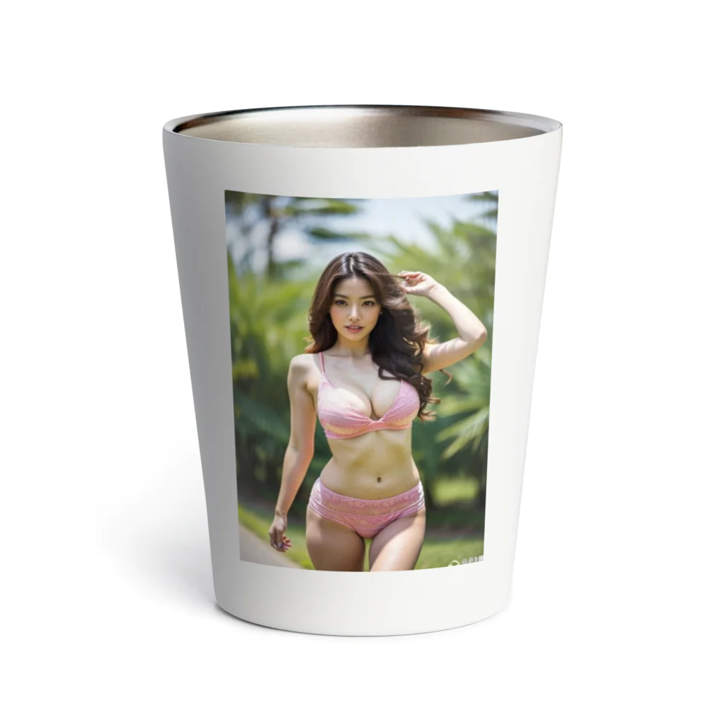 AI美女大好きクラブの「海辺の恋模様: AI美女のビーチウェア・ファンタジー」vol248 サーモタンブラー