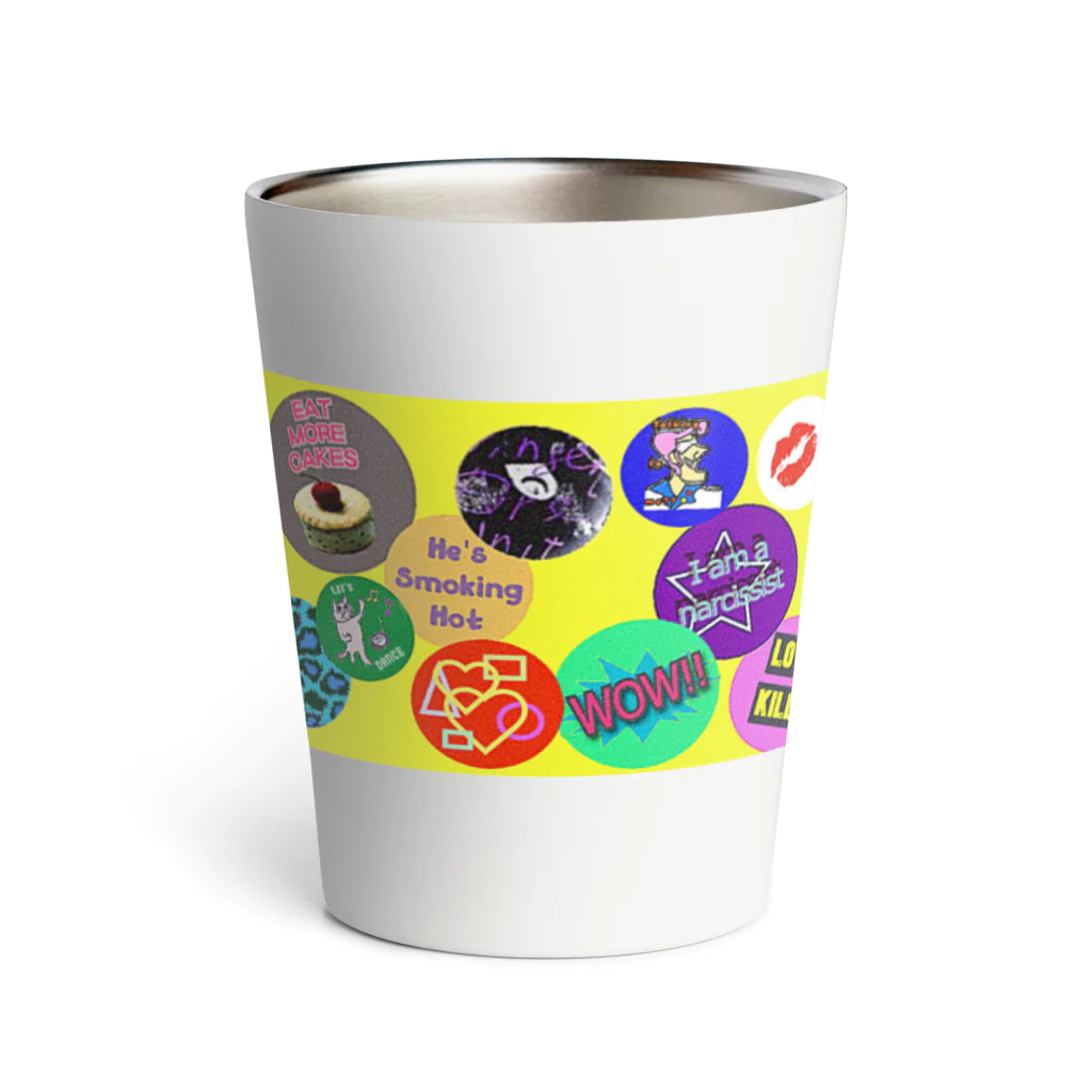 PAW WOW MEOWの80年代風ステッカー☆彡 Thermo Tumbler