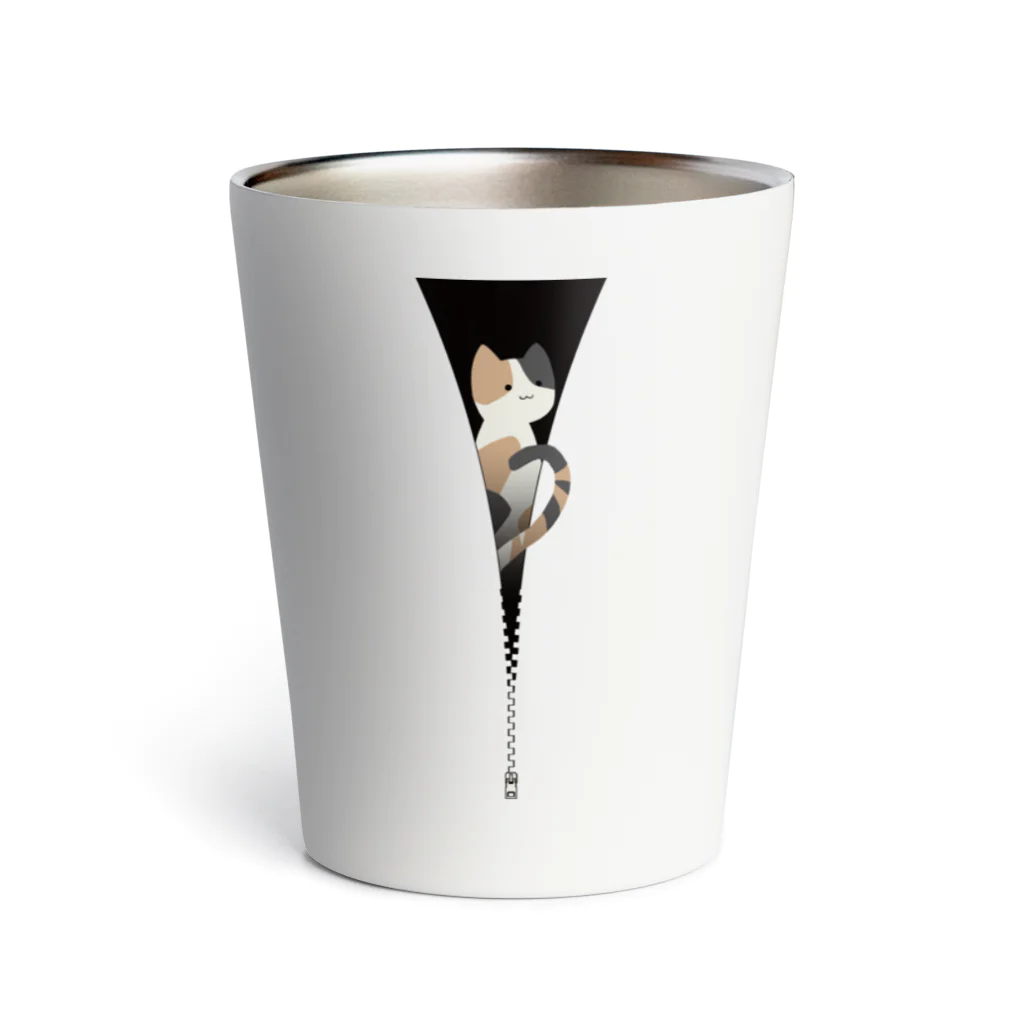 y-sasのファスナー猫　三毛猫 Thermo Tumbler