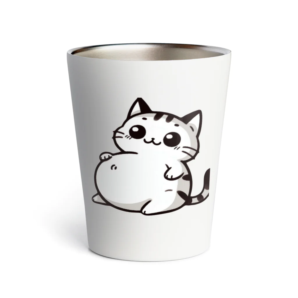 ゆるねこshopのお腹のでてる猫20 Thermo Tumbler