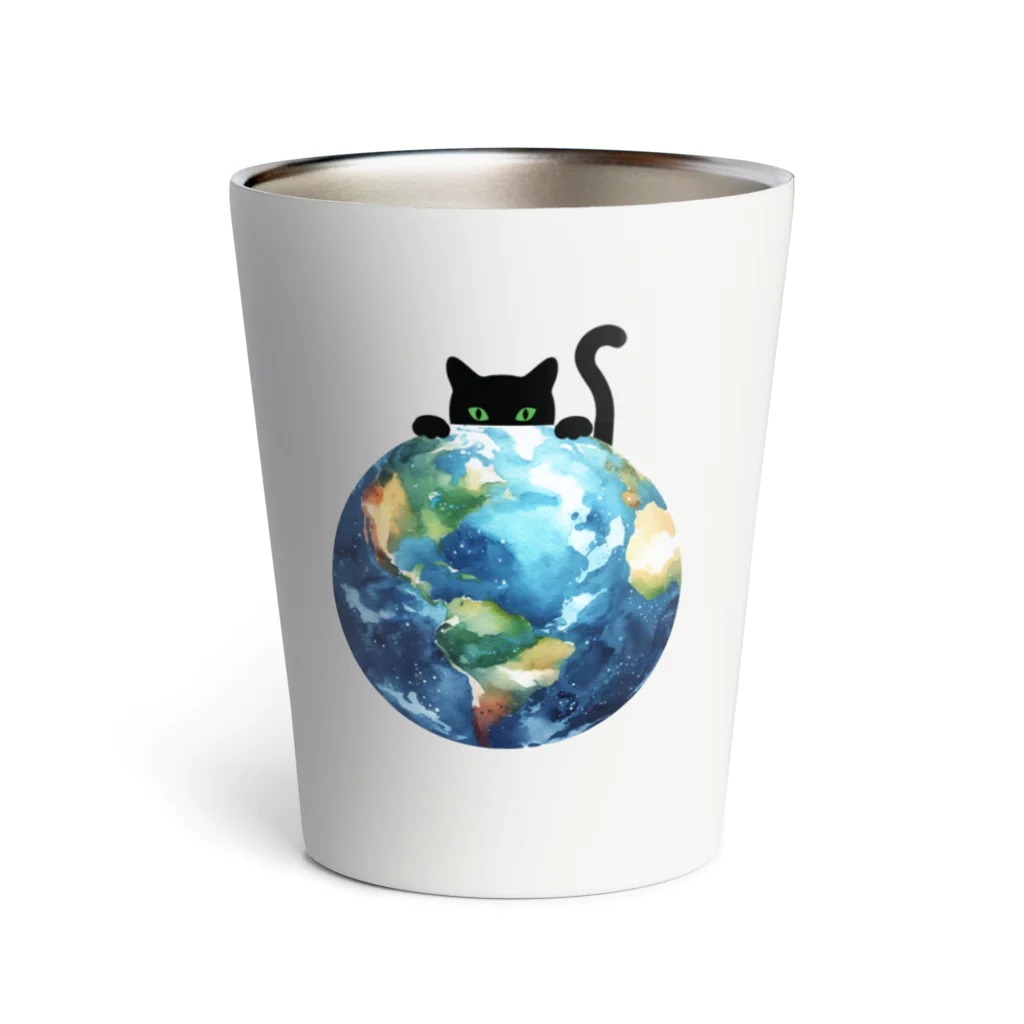amecatsの地球と黒猫 Thermo Tumbler