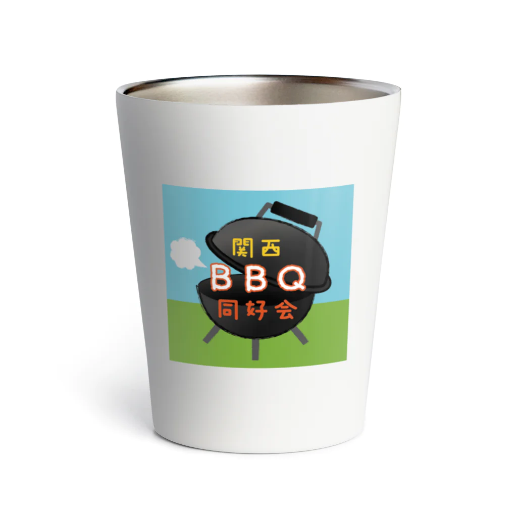 関西BBQ同好会公式の①【ロゴ】関西BBQ同好会（背景有り） Thermo Tumbler