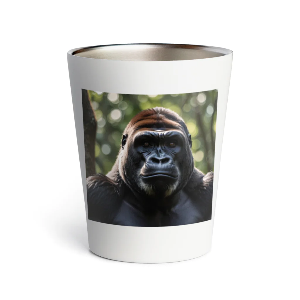 animalzの力強くどんと構えるゴリラ Thermo Tumbler