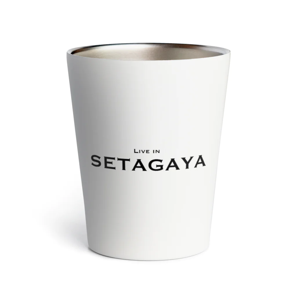 せたが屋さんの世田谷グッズ　ブラックlive in setagayaロゴ（setagaya item） Thermo Tumbler