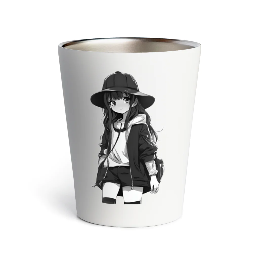 モノクロ美少女の悲しみ美少女モノクロ Thermo Tumbler