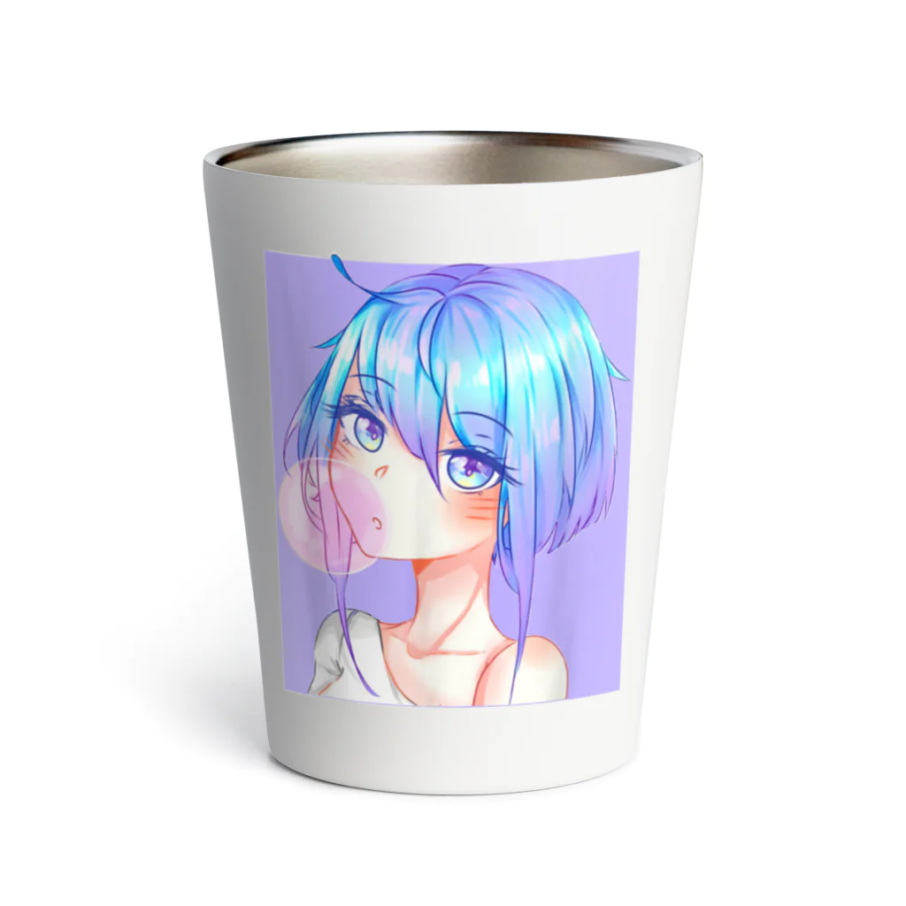 World_Teesのバブルガムを噛むアニメガール 日本の美学 アニメオタク Thermo Tumbler